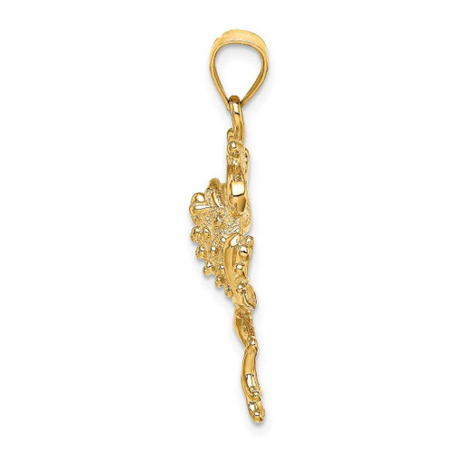 Image of 14K Yellow Gold Frog w/ Textured Back Pendant