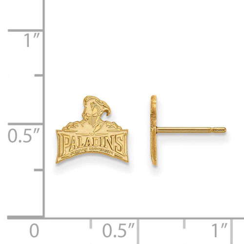 Image of 14K Yellow Gold Furman University X-Small Post Earrings by LogoArt (4Y020FUU)