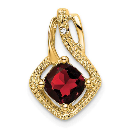 Image of 14K Yellow Gold Garnet & Diamond Pendant PM7034-GA-001-YA