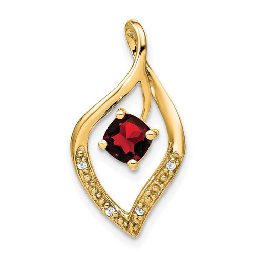 Image of 14K Yellow Gold Garnet & Diamond Pendant PM7035-GA-003-YA