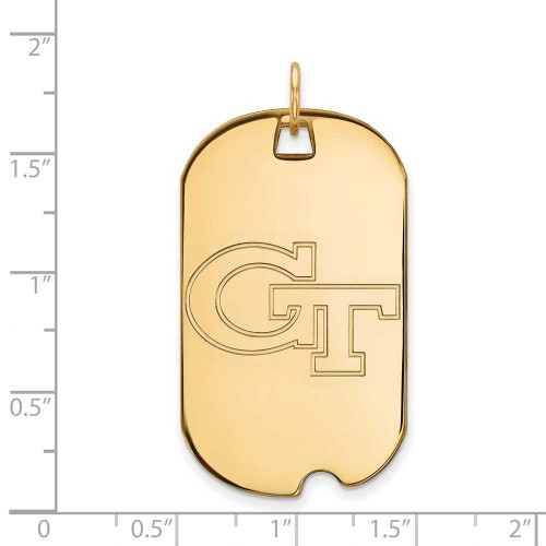 Image of 14K Yellow Gold Georgia Institute of Technology Large Dog Tag by LogoArt
