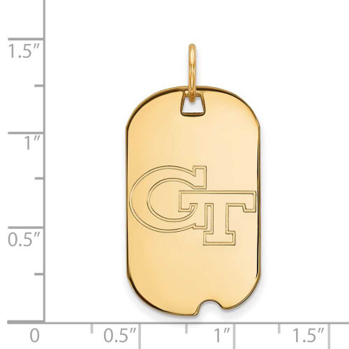 Image of 14K Yellow Gold Georgia Institute of Technology Small Dog Tag by LogoArt