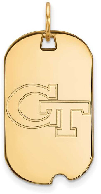 Image of 14K Yellow Gold Georgia Institute of Technology Small Dog Tag by LogoArt