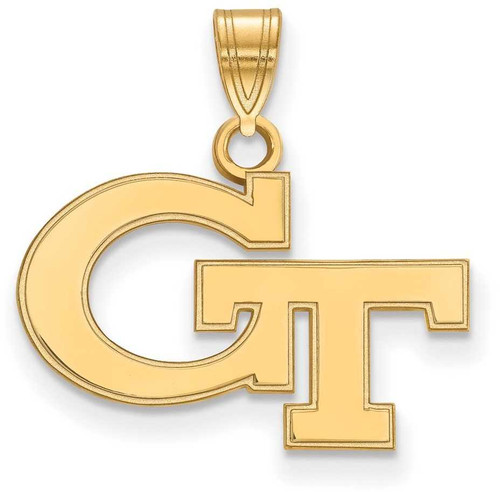 Image of 14K Yellow Gold Georgia Institute of Technology Small Pendant by LogoArt 4Y002GT