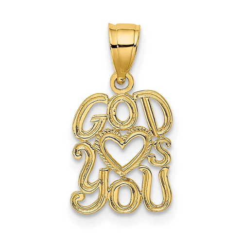 Image of 14K Yellow Gold God Hearts You Pendant
