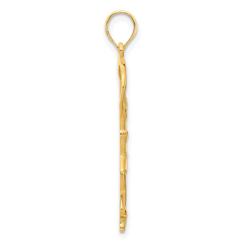Image of 14K Yellow Gold Gymnast w/ Ribbon Pendant