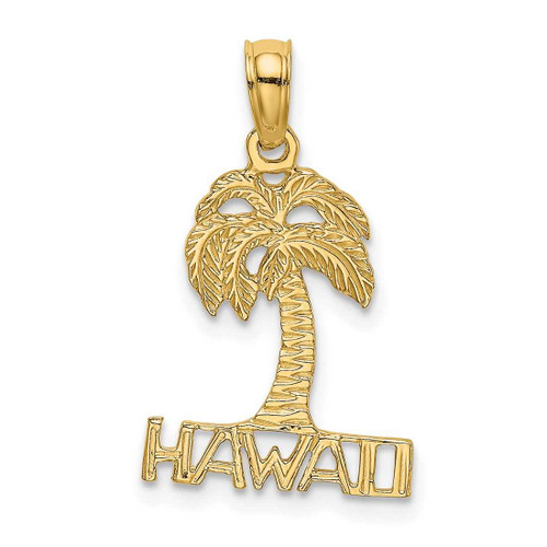 Image of 14K Yellow Gold Hawaii Under Palm Tree Pendant