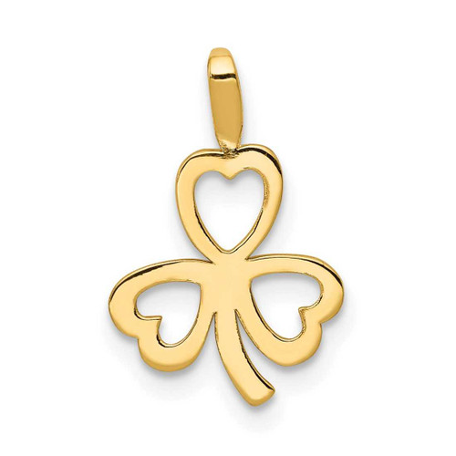Image of 14K Yellow Gold Heart Clover Pendant