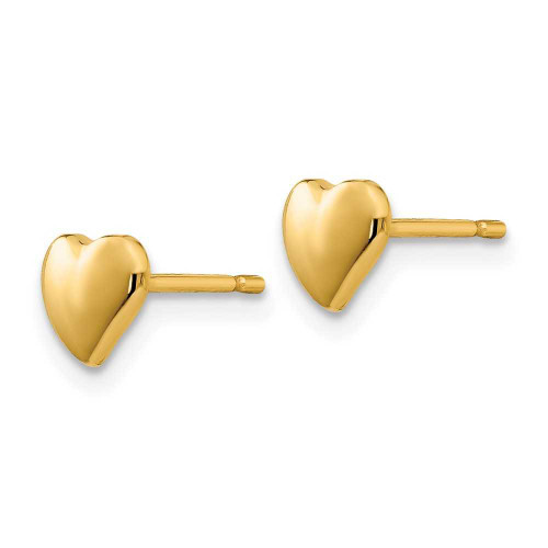 Image of 6mm 14K Yellow Gold Heart Stud Earrings YE301