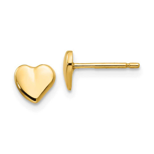 Image of 6mm 14K Yellow Gold Heart Stud Earrings YE301