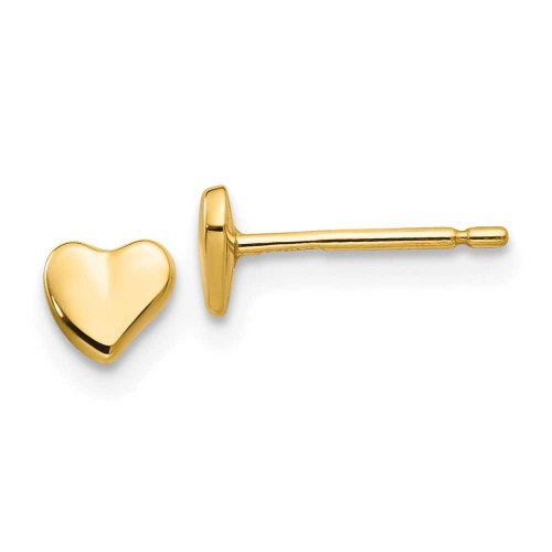 Image of 5mm 14K Yellow Gold Heart Stud Earrings YE302
