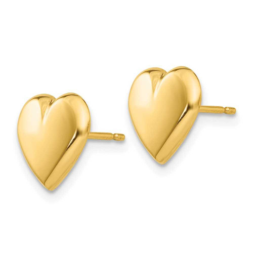 Image of 9mm 14K Yellow Gold Heart Stud Post Earrings YE1641