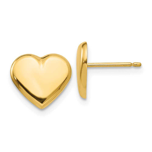 Image of 9mm 14K Yellow Gold Heart Stud Post Earrings YE1641