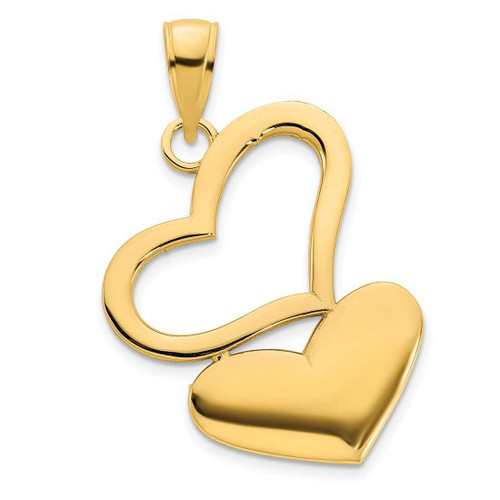 Image of 14K Yellow Gold Hearts Pendant