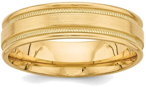 Image of 14K Yellow Gold Heavy Comfort Fit Fancy Band Ring YB102H