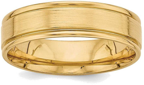 Image of 14K Yellow Gold Heavy Comfort Fit Fancy Band Ring YB109H