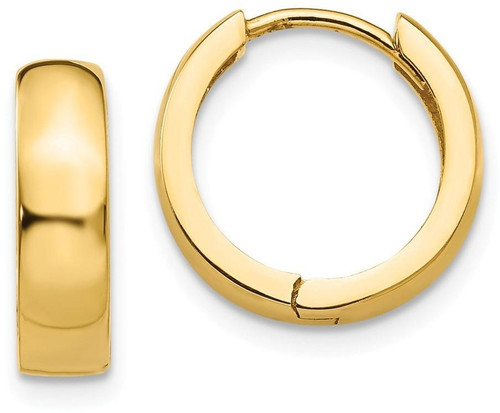 14K Yellow Gold Hinged Hoop Earrings TM609