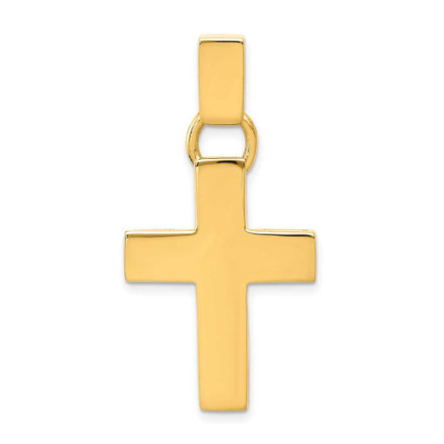 Image of 14K Yellow Gold Hollow Cross Pendant K444