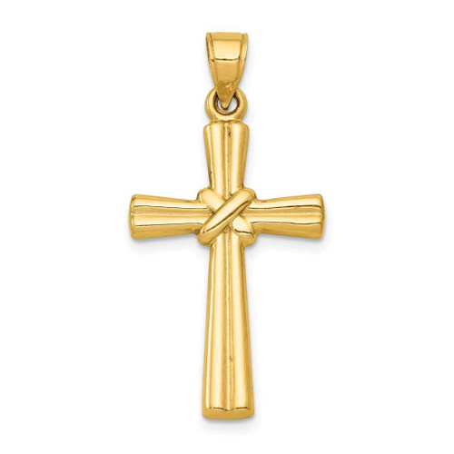 Image of 14K Yellow Gold Hollow Cross Pendant K6163