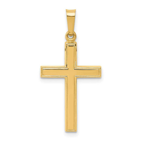 Image of 14K Yellow Gold Hollow Cross Pendant XR238