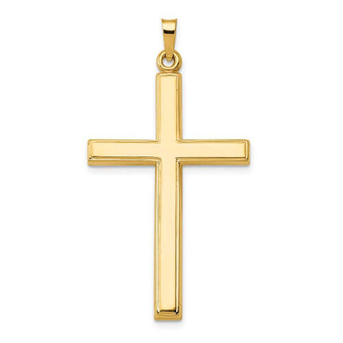 Image of 14K Yellow Gold Hollow Cross Pendant XR241