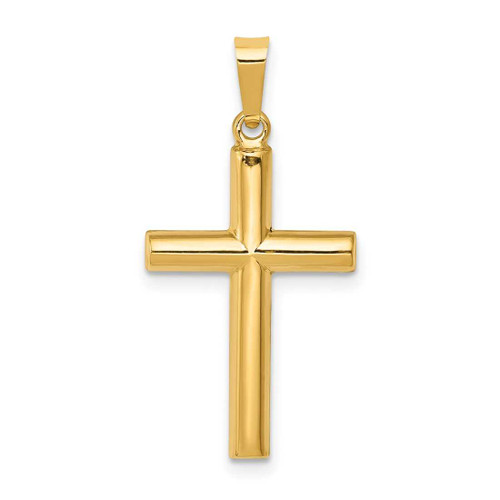 Image of 14K Yellow Gold Hollow Cross Pendant XR245
