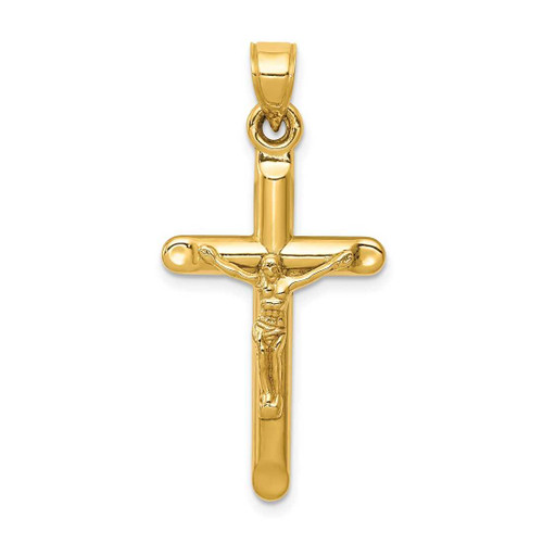 Image of 14K Yellow Gold Hollow Crucifix Pendant C3670