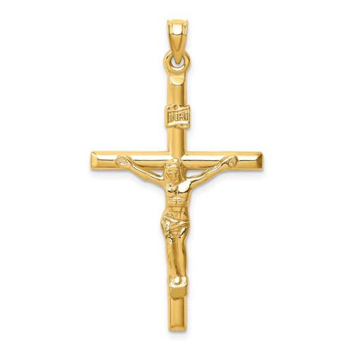 Image of 14K Yellow Gold Hollow Crucifix Pendant XR1843