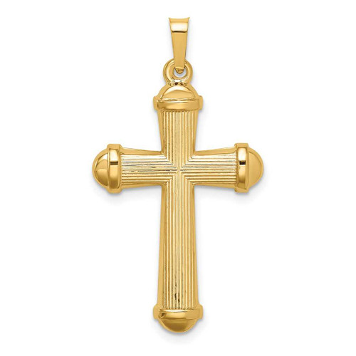 Image of 14K Yellow Gold Hollow Polished Cross Pendant