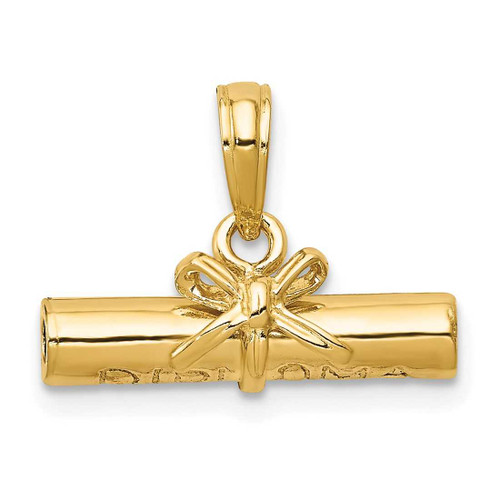 Image of 14K Yellow Gold Hollow Polished Diploma Pendant