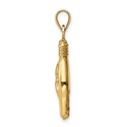 Image of 14K Yellow Gold Hollow Rock On Sign Pendant K6392