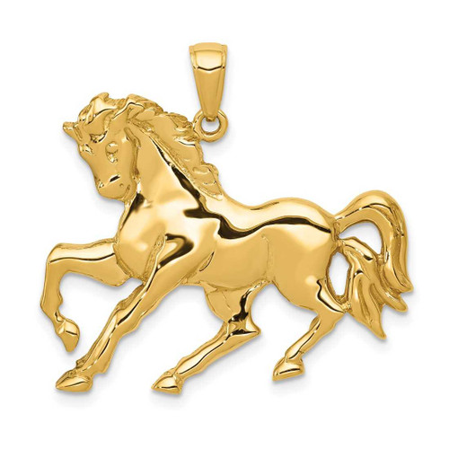 Image of 14K Yellow Gold Horse Galloping Pendant