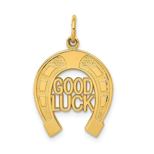 Image of 14K Yellow Gold Horseshoe Good Luck Charm