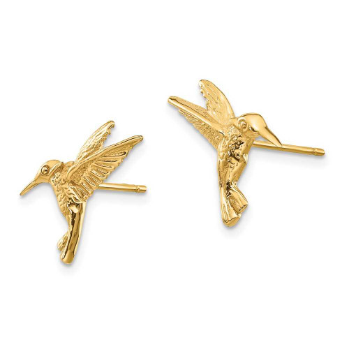 Image of 13mm 14K Yellow Gold Hummingbird Stud Post Earrings TC743