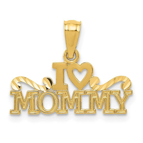 Image of 14K Yellow Gold I Heart Mommy Pendant
