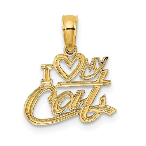 Image of 14K Yellow Gold I Heart My Cat Pendant K3348