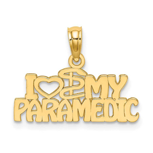 Image of 14K Yellow Gold I Heart My Paramedic Pendant