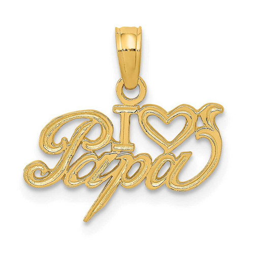 Image of 14K Yellow Gold I Heart Papa Pendant