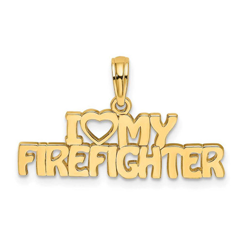 Image of 14K Yellow Gold I Love My Firefighter Pendant K924