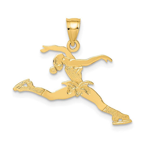 Image of 14K Yellow Gold Ice Skater Jumping Pendant