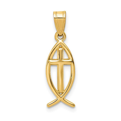 Image of 14K Yellow Gold Ichthys Fish Pendant XR424