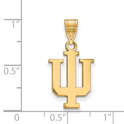 Image of 14K Yellow Gold Indiana University Medium Pendant by LogoArt (4Y003IU)