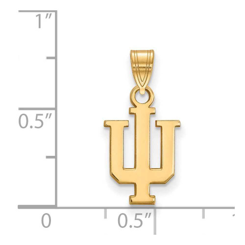 Image of 14K Yellow Gold Indiana University Small Pendant by LogoArt (4Y002IU)