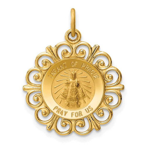 Image of 14K Yellow Gold Infant Of Prague Medal Charm XR352