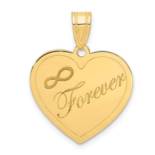 Image of 14K Yellow Gold Infinity Forever Laser-Cut Pendant Heart Pendant
