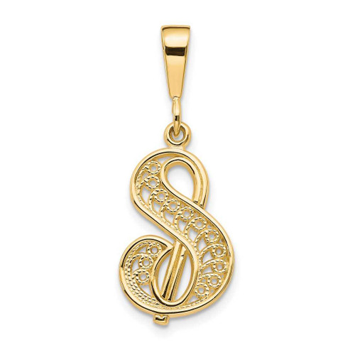 Image of 14K Yellow Gold Initial S Pendant C569S