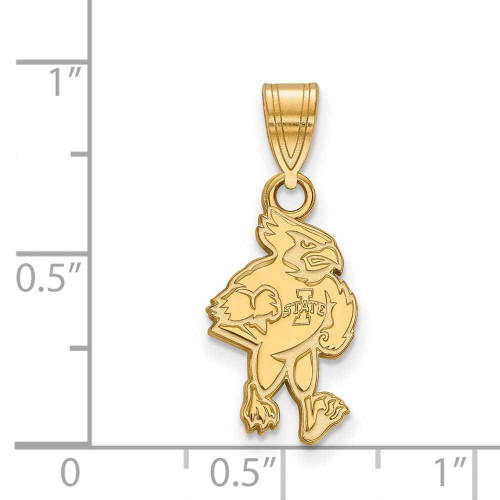 Image of 14K Yellow Gold Iowa State University Medium Pendant by LogoArt (4Y017IAS)