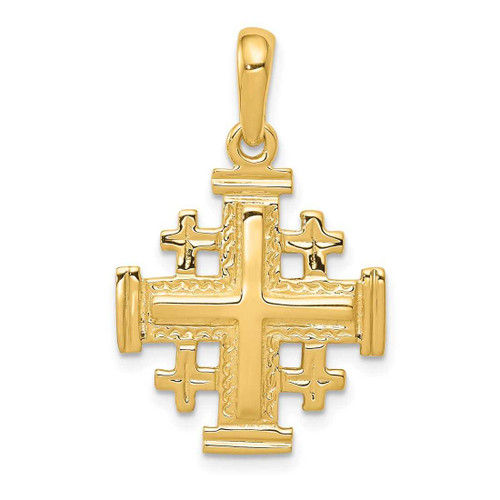 Image of 14K Yellow Gold Jerusalem Cross Pendant D1656