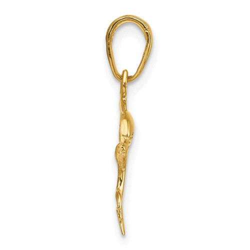 Image of 14K Yellow Gold Jumping Dolphin Pendant C3446