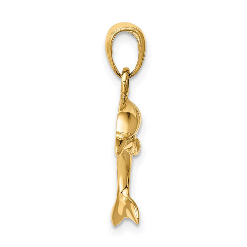 Image of 14K Yellow Gold Jumping Dolphin Pendant K3012